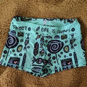 Feed me fight me sweets booty shorts